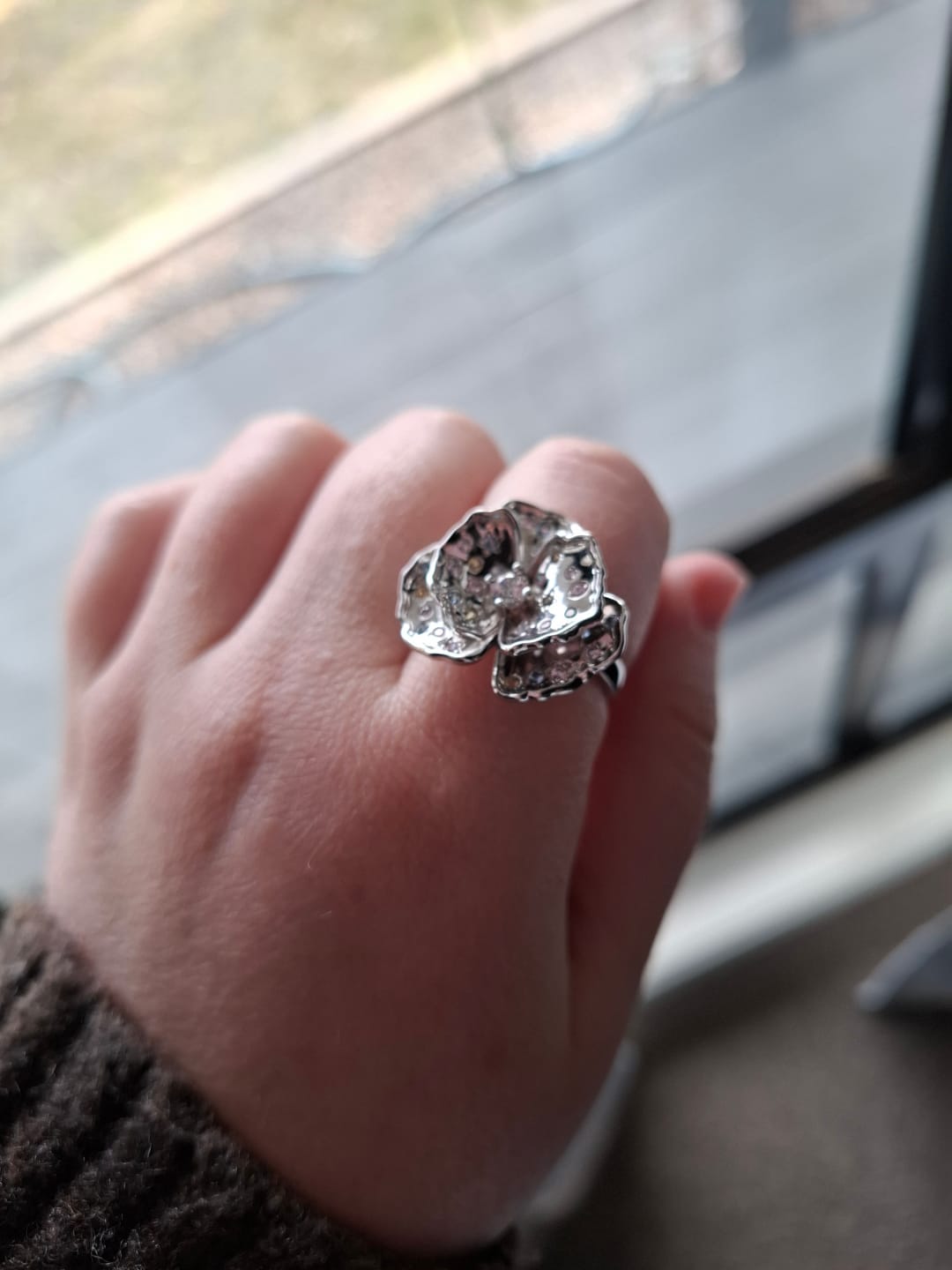 Customer photo review of Orchid Ring Silver