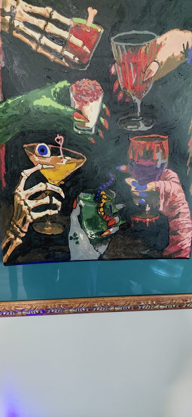 Customer photo review of Monster Happy Hour | Paint by Number