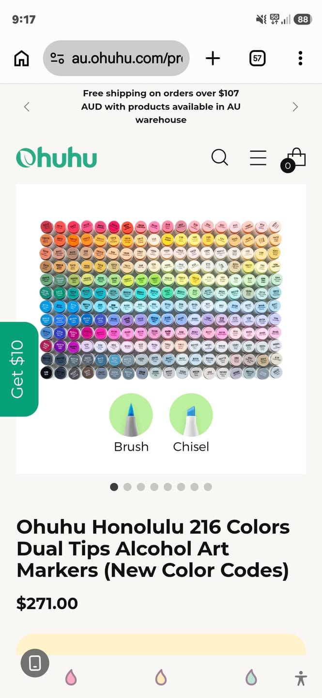Customer photo review of Ohuhu Honolulu 216 Colors Dual Tips Alcohol Art Markers (New Color Codes)