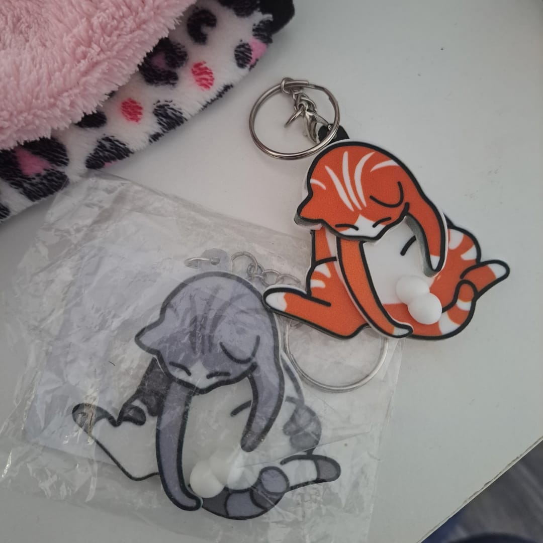 Customer photo review of Mischief Cat - Interactuve Cat Keychain
