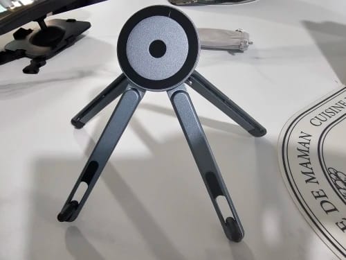 Customer photo review of Portable Foldable Laptop Stand for Desk Foldable Ergonomic 8-Level Height Construction Tripod Compatible Portable with Convenien