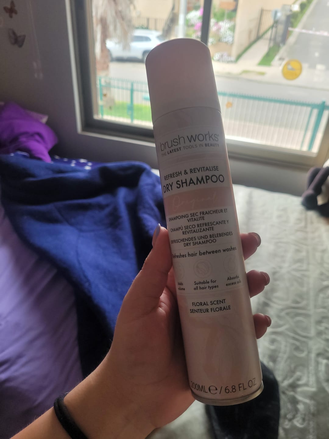 Customer photo review of Shampoo Seco Floral Refrescante y Revitalizante Brushworks