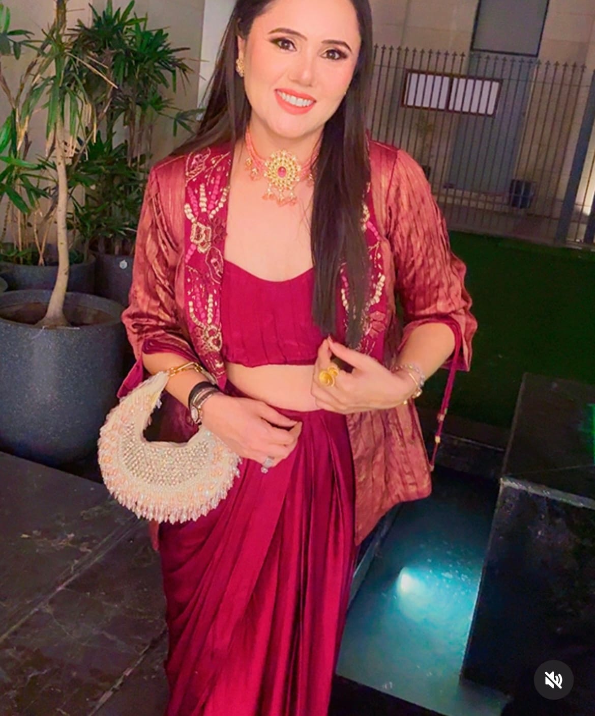 Customer photo review of Emerald Pink Embellished Crystal Hobo Bag
