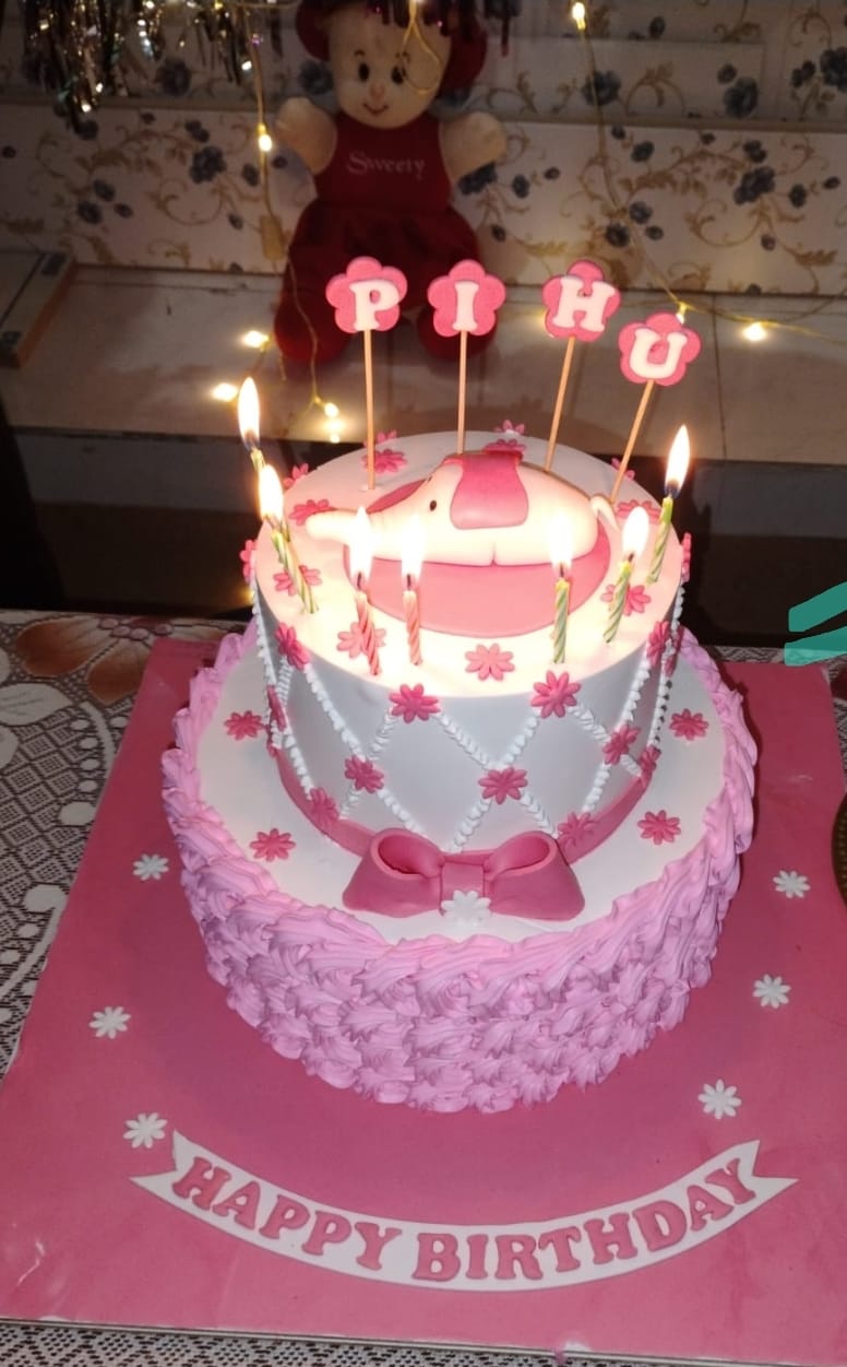 Customer photo review of Floral theme with baby elephant