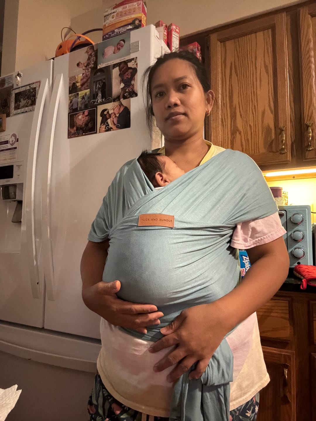 Customer photo review of Baby Wrap Carrier | Citadel Blue