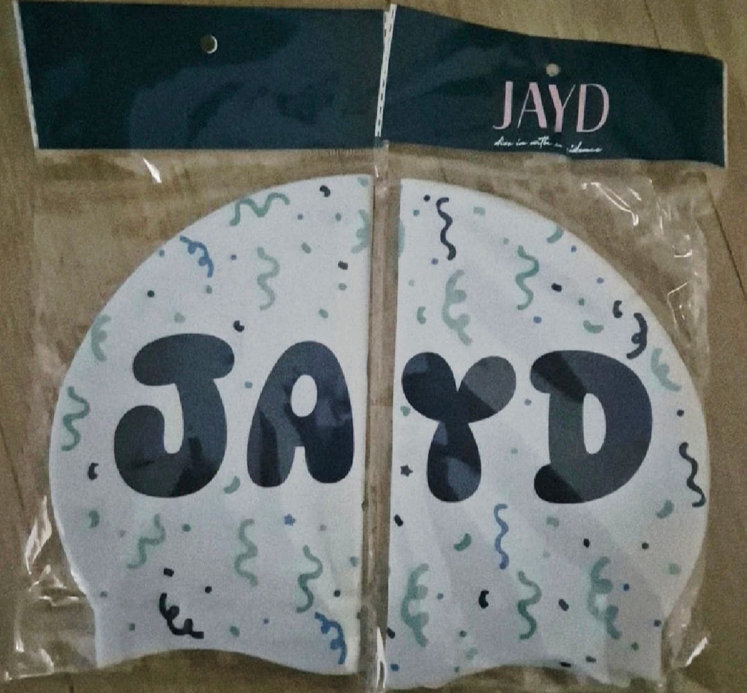 Customer photo review of JAYD Swim Cap - Confetti