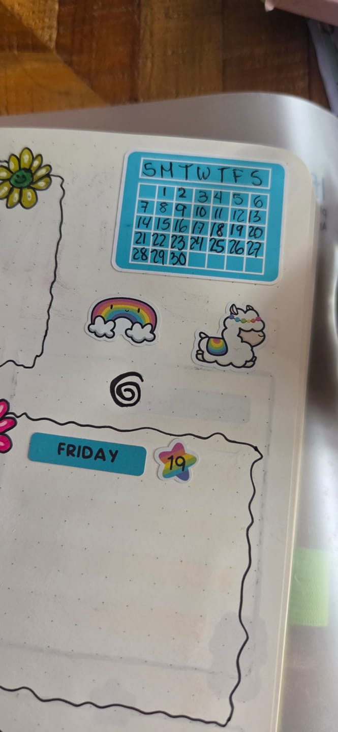 Customer photo review of Monthly Habit Tracker - Rainbow Llamas Theme Palette