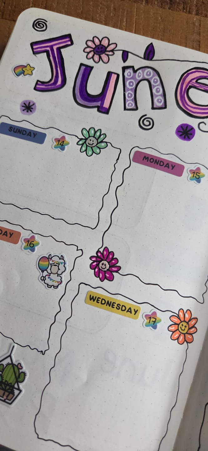 Customer photo review of Numbers - Rainbow Llamas Planner Stickers