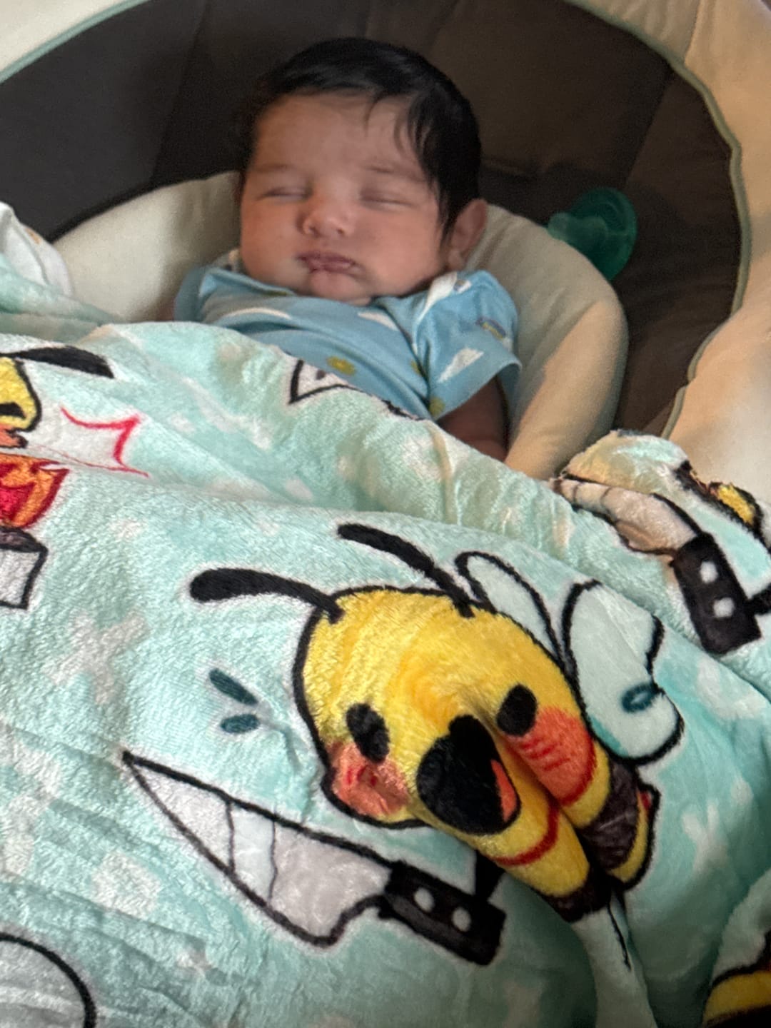 Customer photo review of Chaotic Bees Throw Blanket