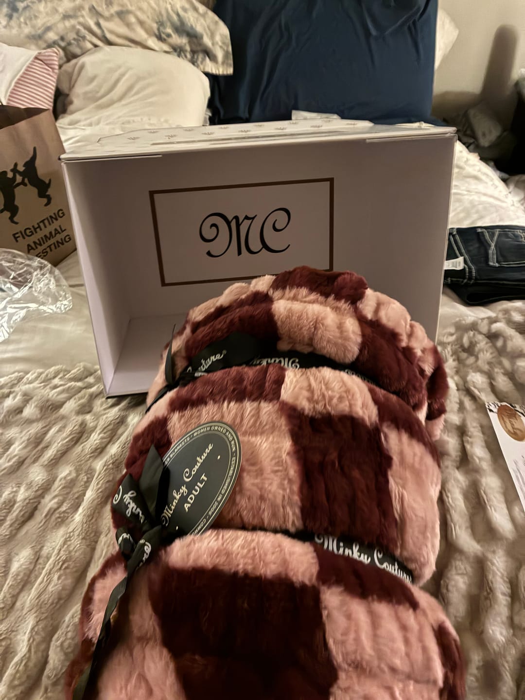 Customer photo review of Dusty Plum Wildflower Blanket