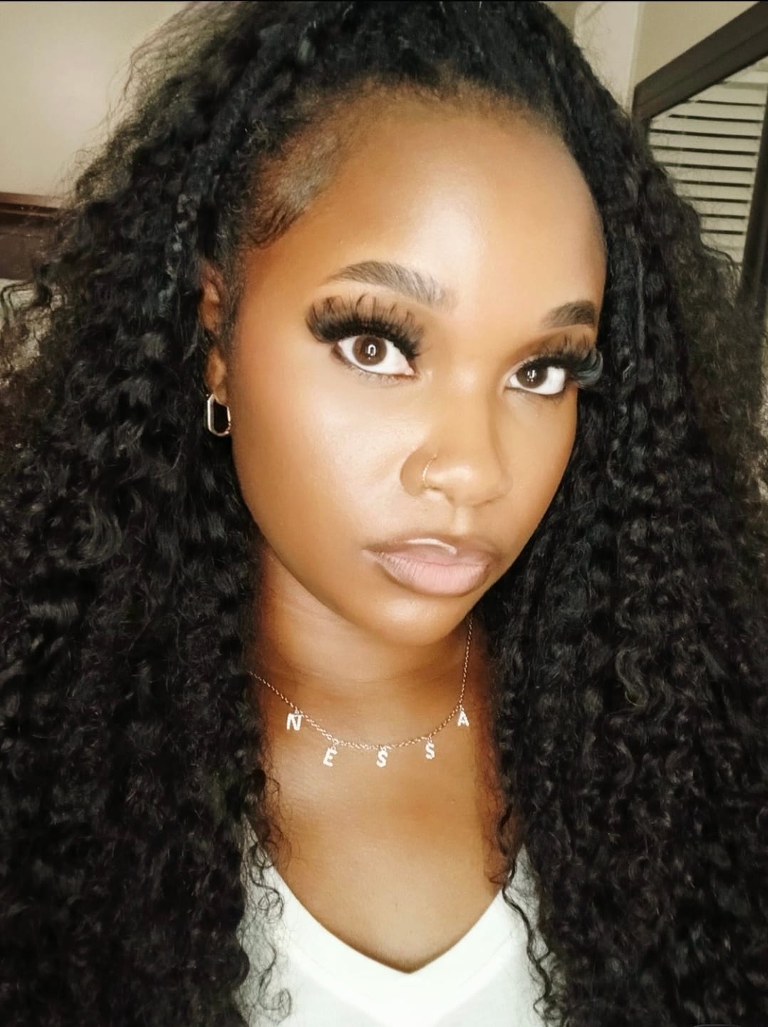 Customer photo review of Iced Letter Name Choker Necklace