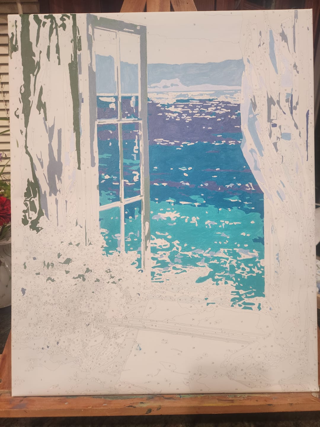 Customer photo review of By the Azure Window | Paint by Number