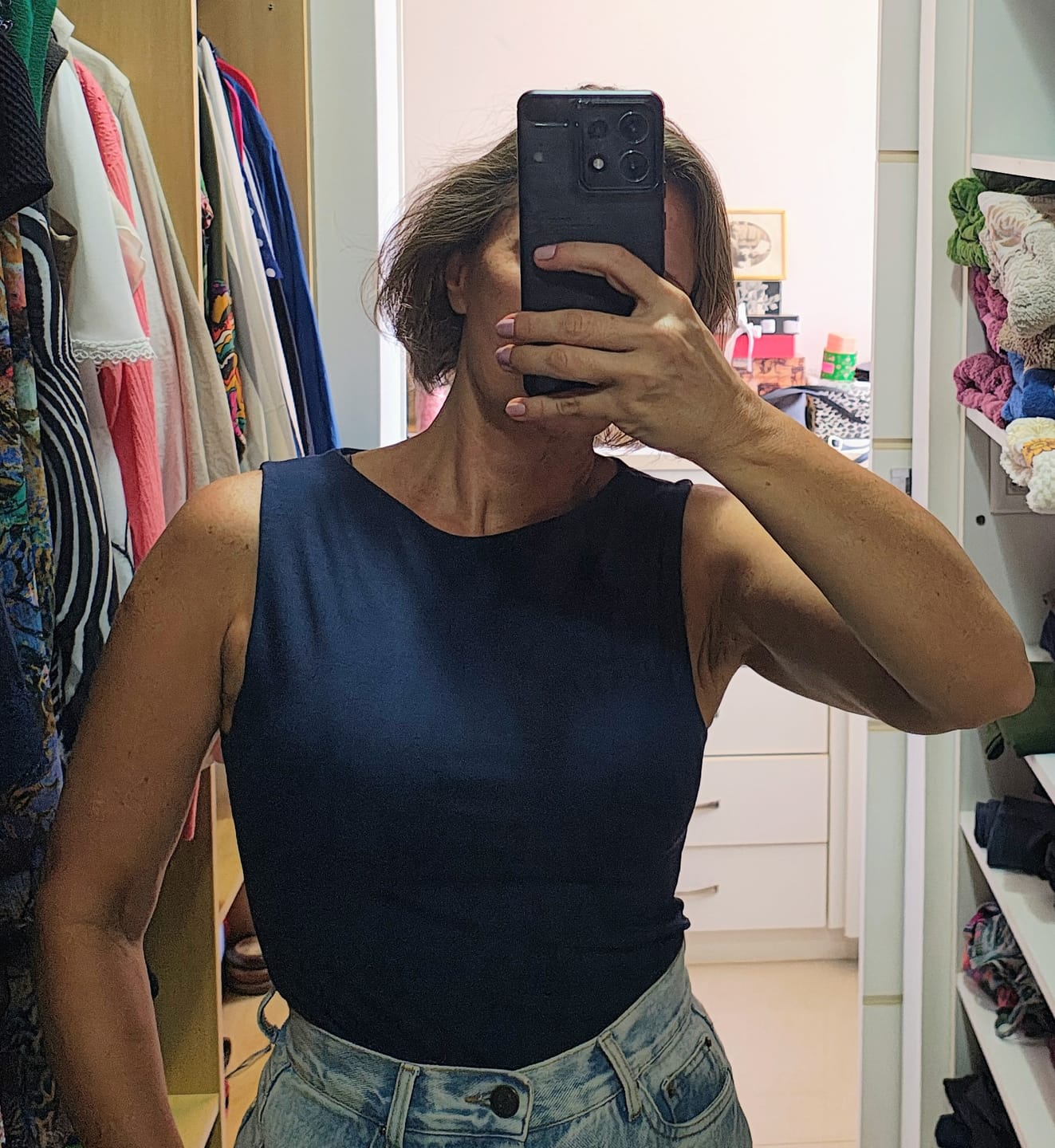 Customer photo review of Regata Peônia Azul Escuro