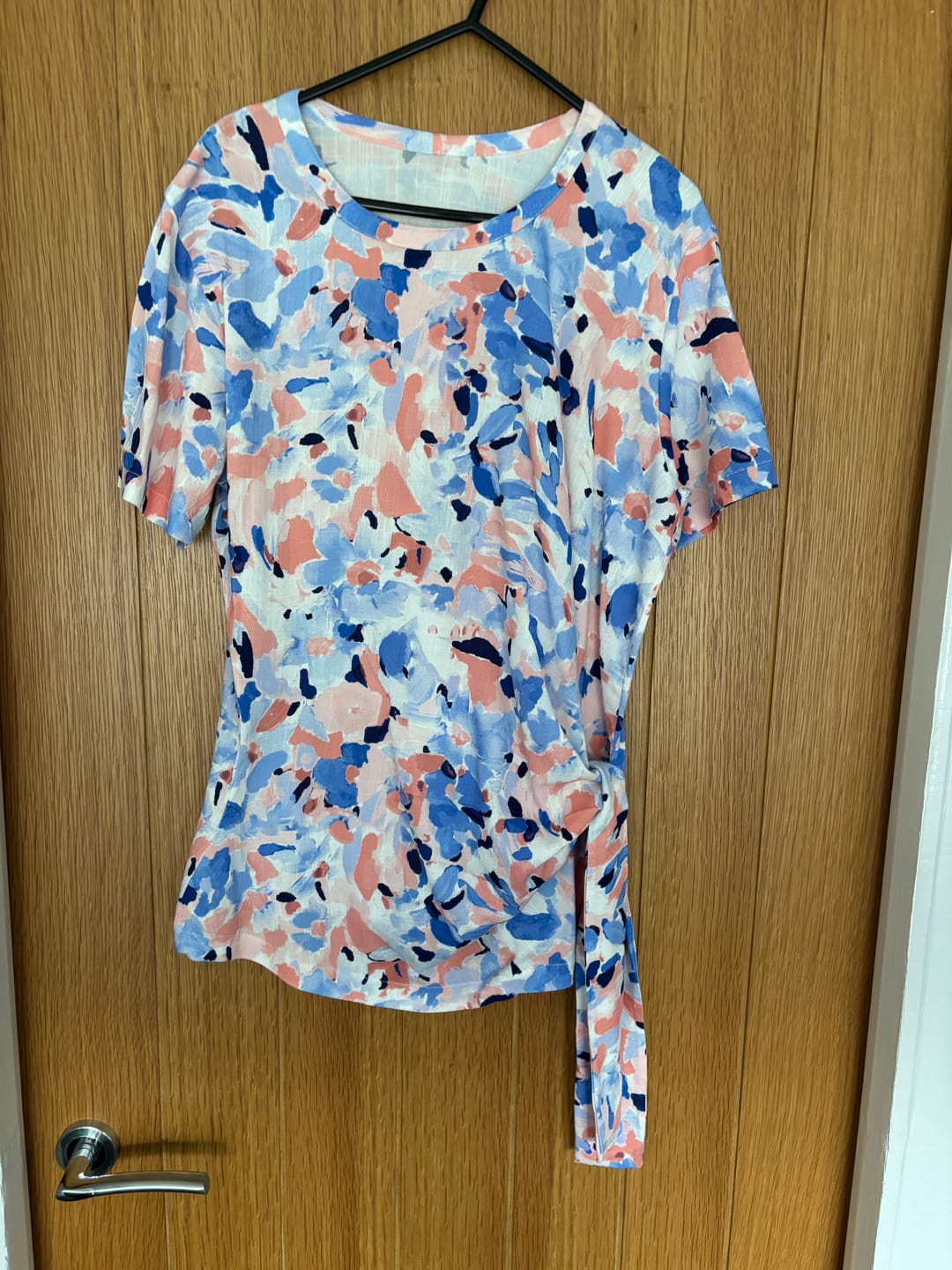 Customer photo review of Petal Drift Stretch Linen Mix Fabric