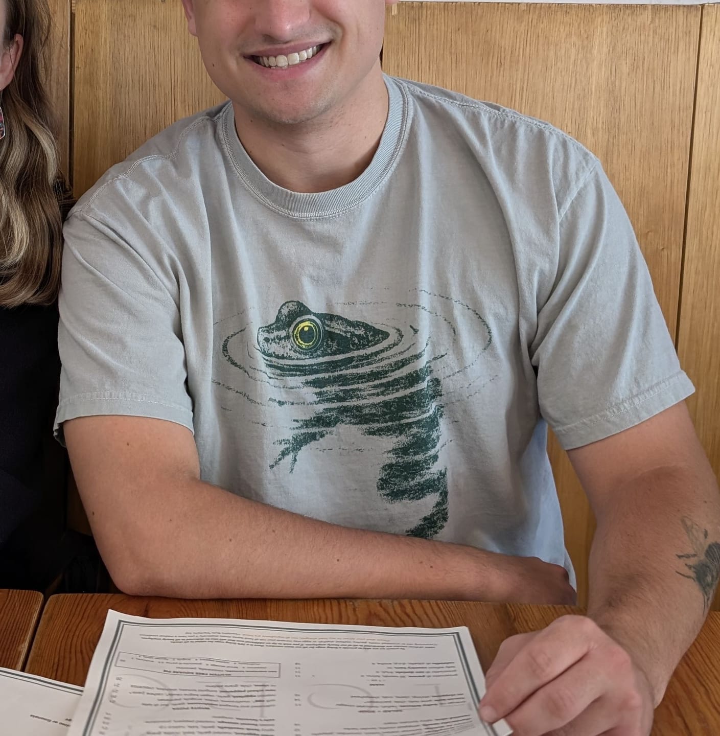 Customer photo review of Swimming Frog Tshirt