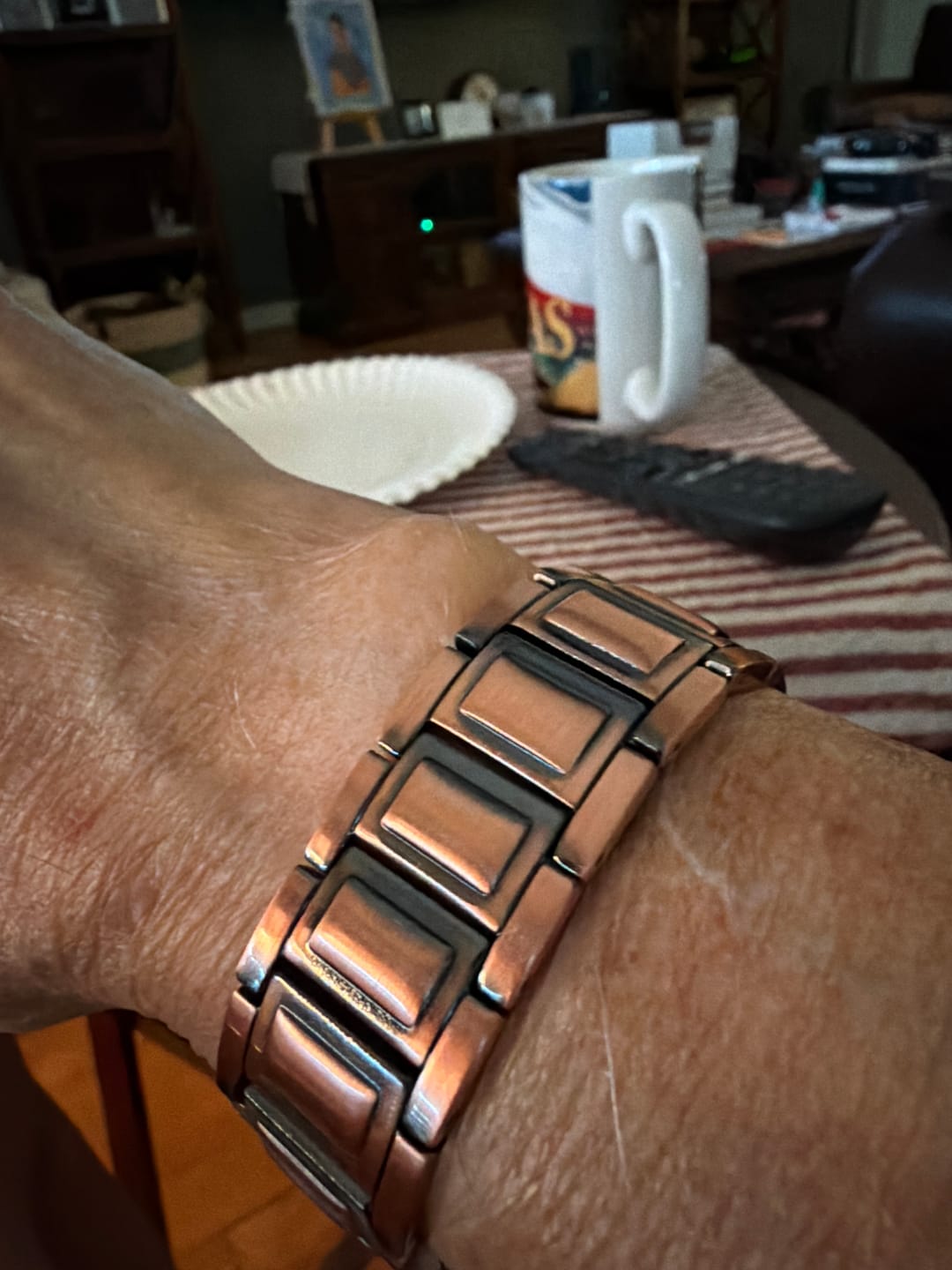 Customer photo review of Mens Adjustable Copper Magnetic Ring