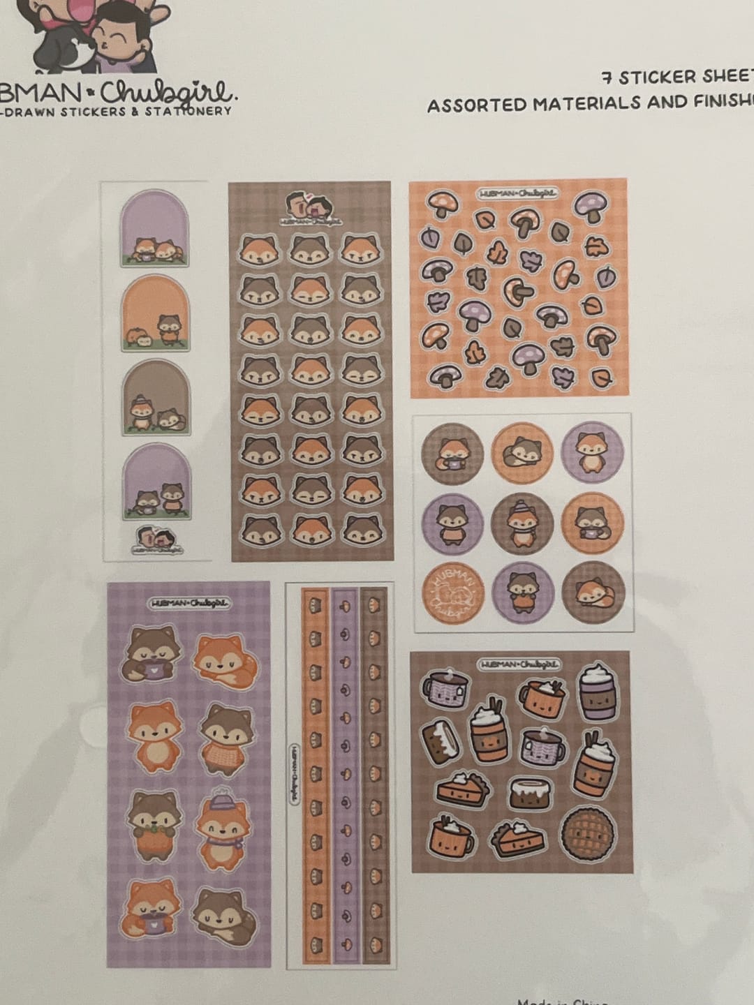 Customer photo review of Autumn Foxes Variety Sticker Pack
