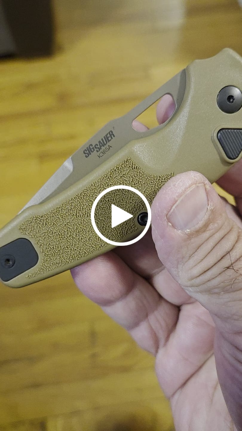 Customer video review of Hogue SIG K365A Auto Knife – 2.75” MagnaCut Blade, Coyote Polymer Handle, Button Lock – Made in USA (16331)