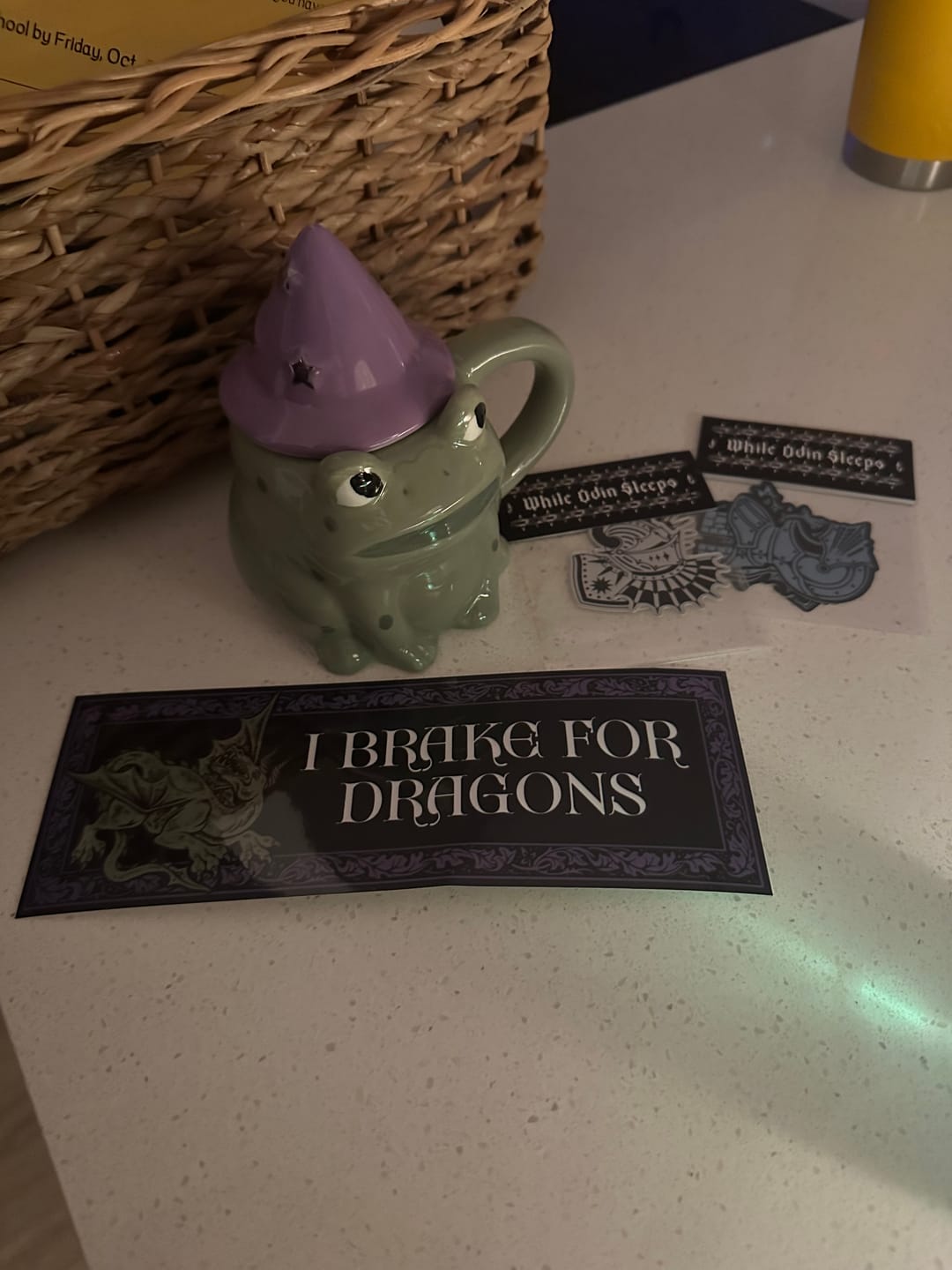 Customer photo review of I Brake for Dragons Bumper Sticker