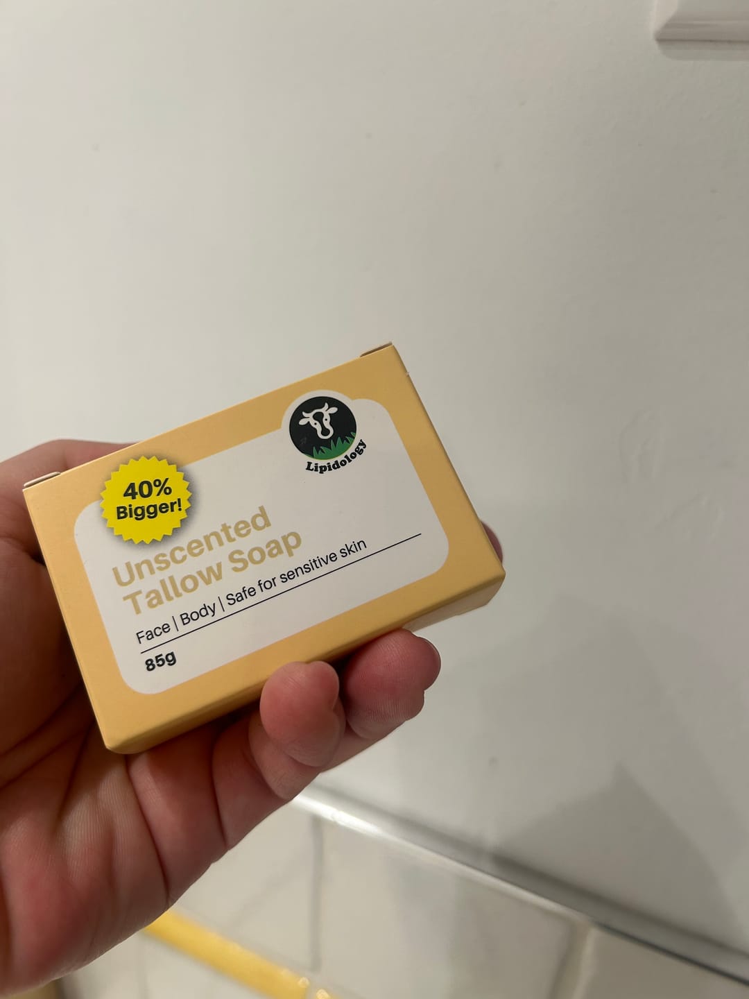 Customer photo review of Unscented Tallow Soap Bar — Natural & Gentle | Lipidology 85g