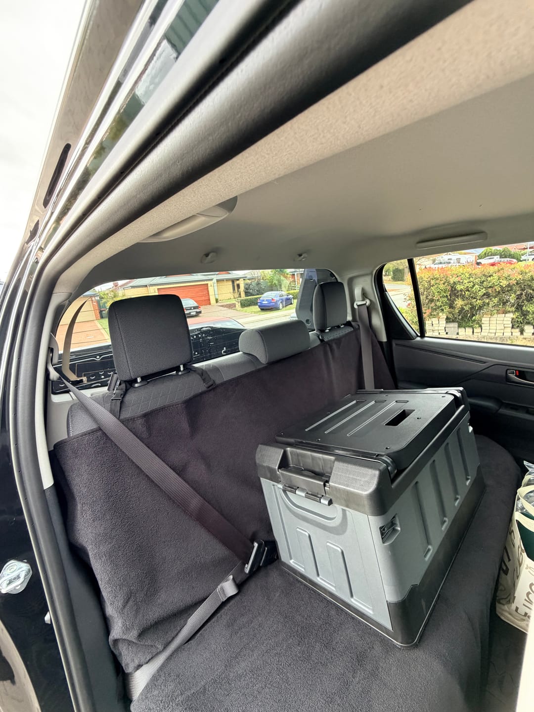 Customer photo review of Waterproof Backseat Car Towel Seat Cover