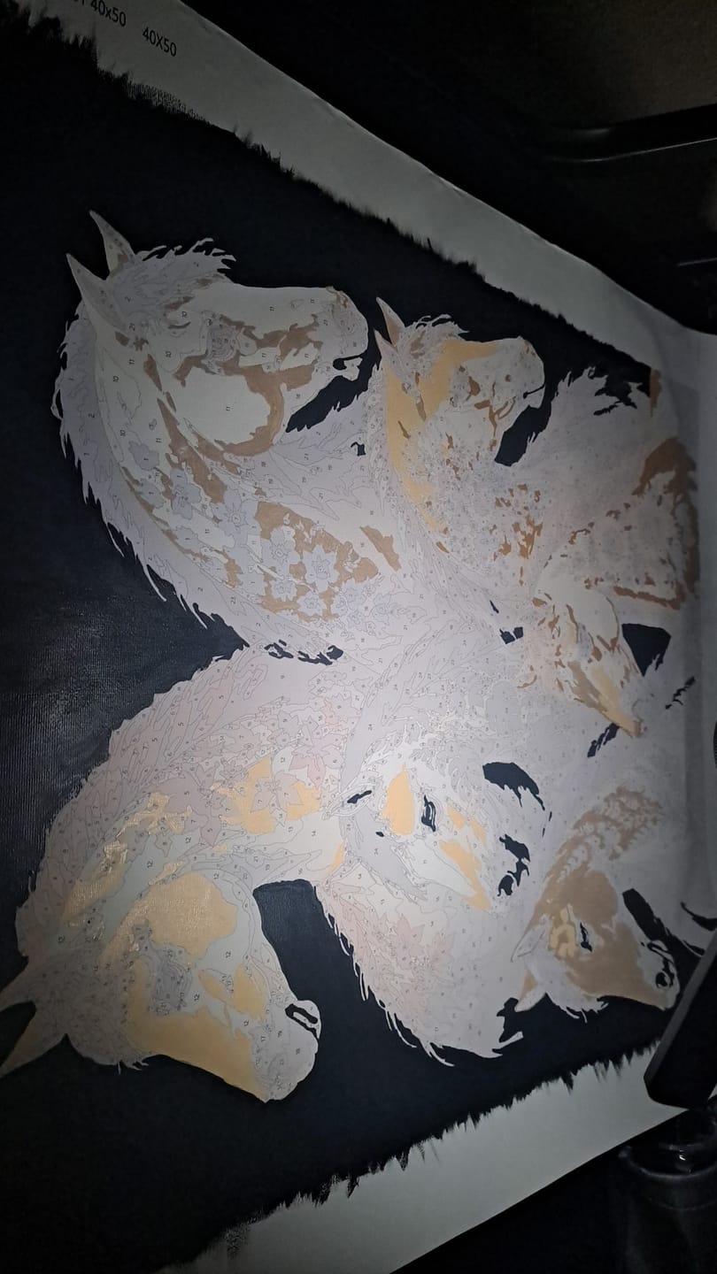 Customer photo review of Floral Horses | Paint by Number