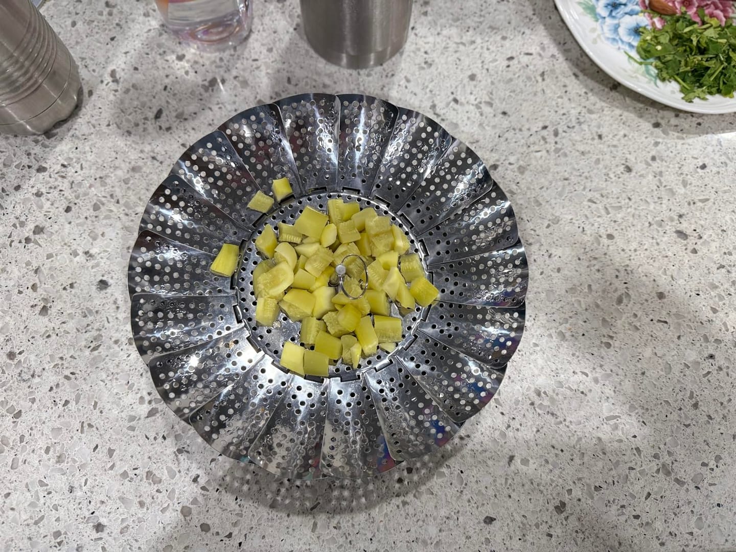 Customer photo review of SteamBloom™ Folding Steamer Basket: Turns Any Pot Into a Steamer