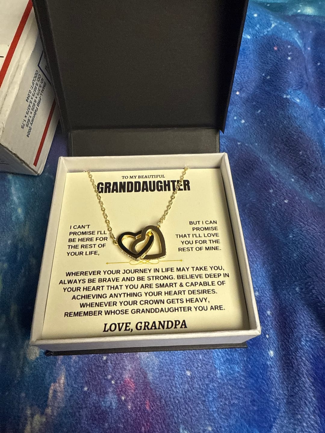 Customer photo review of Granddaughter Necklace from Grandpa - Interlocking Hearts CZ Pendant Gift