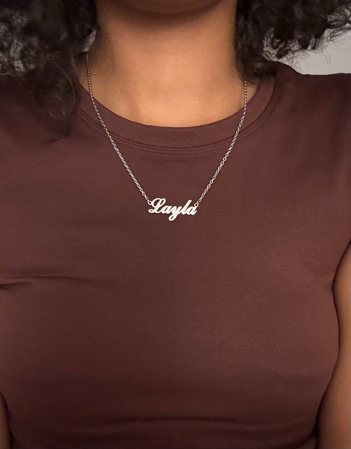 Customer photo review of The Classic Personalized Name Necklace