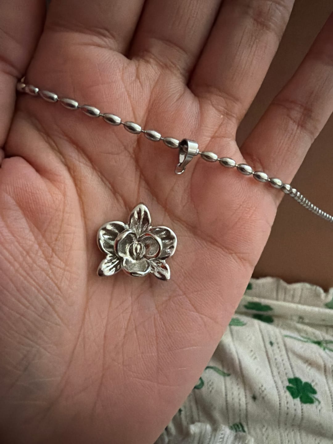 Customer photo review of Orchid Flower Necklace