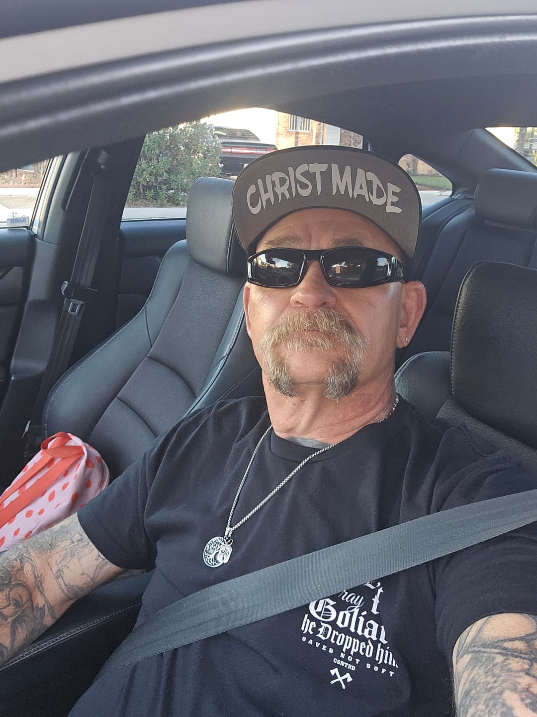 Customer photo review of David Didn’t Pray for Goliath T-Shirt