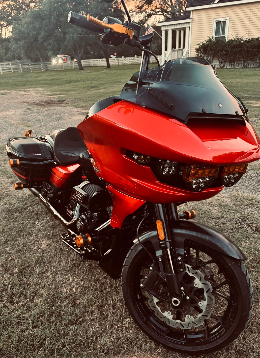Customer photo review of Full Deck Headlight Kit with Denali Lighting for '24-26 Harley-Davidson Road Glide by Kraus Motor Co