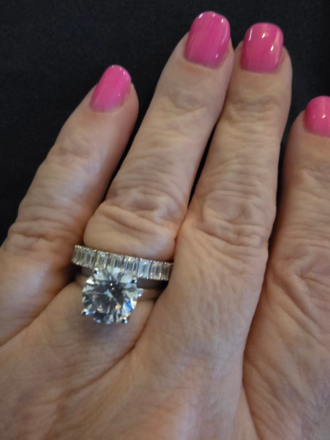 Customer photo review of Gilded 1 Carat Lab-Grown Diamond Emerald-Cut Wedding Band