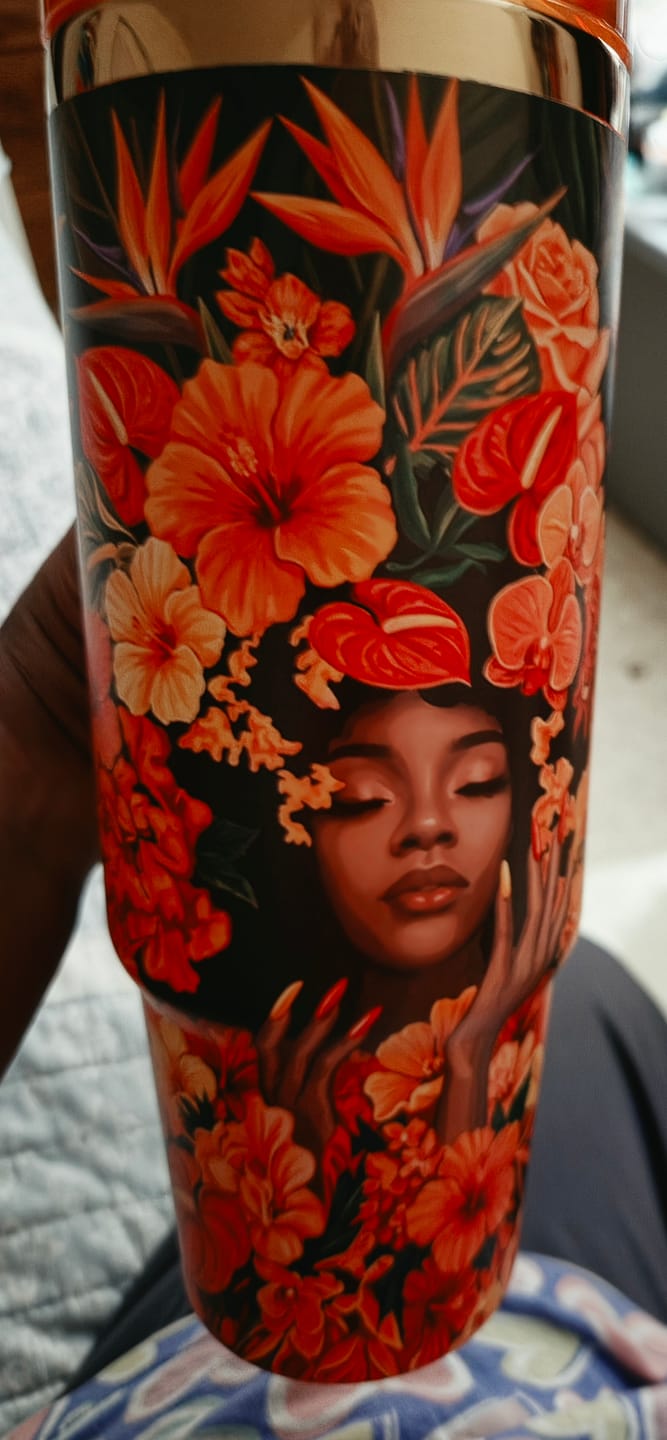 Customer photo review of Limited Edition Marigold Muse "Royalty Blossomed" 30oz FlowSip™ Insulated Tumbler | PRE-ORDER SHIPS 9/28/26 - 10/12/26