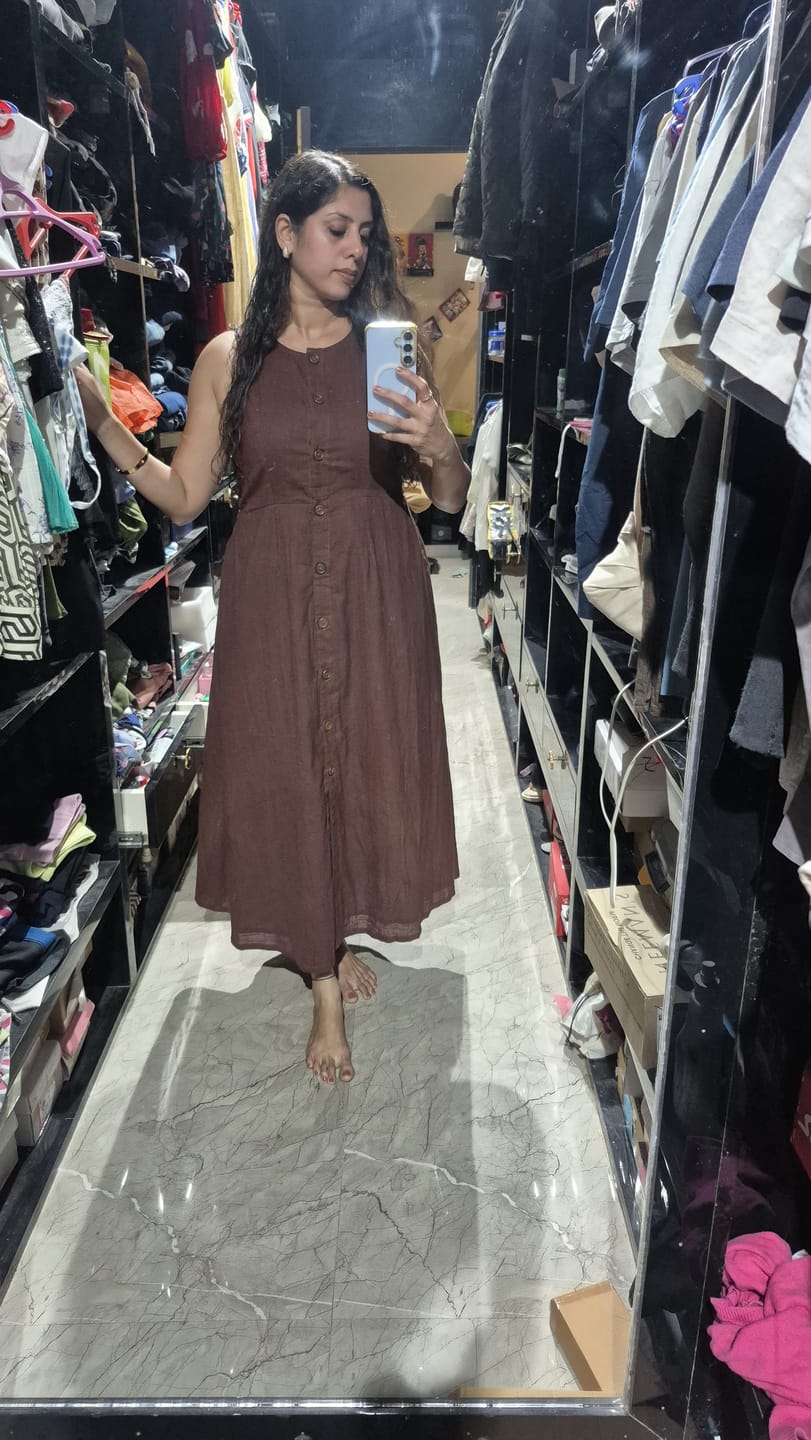 Customer photo review of Tokyo Brownie Button Dress