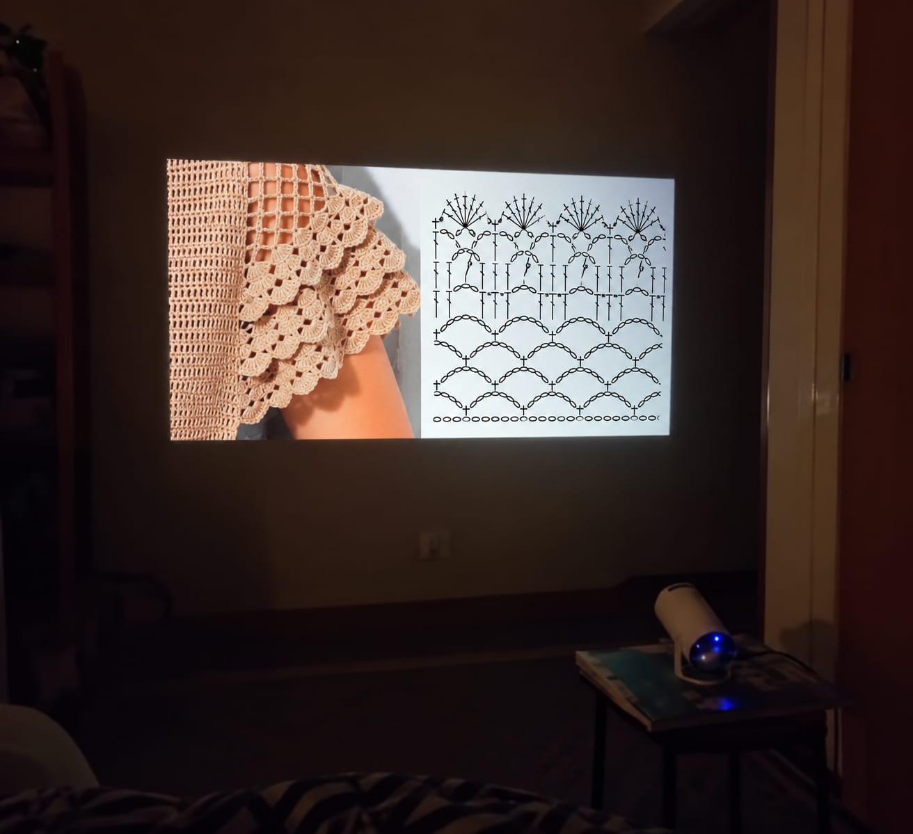 Customer photo review of Big-Screen Crochet Projector