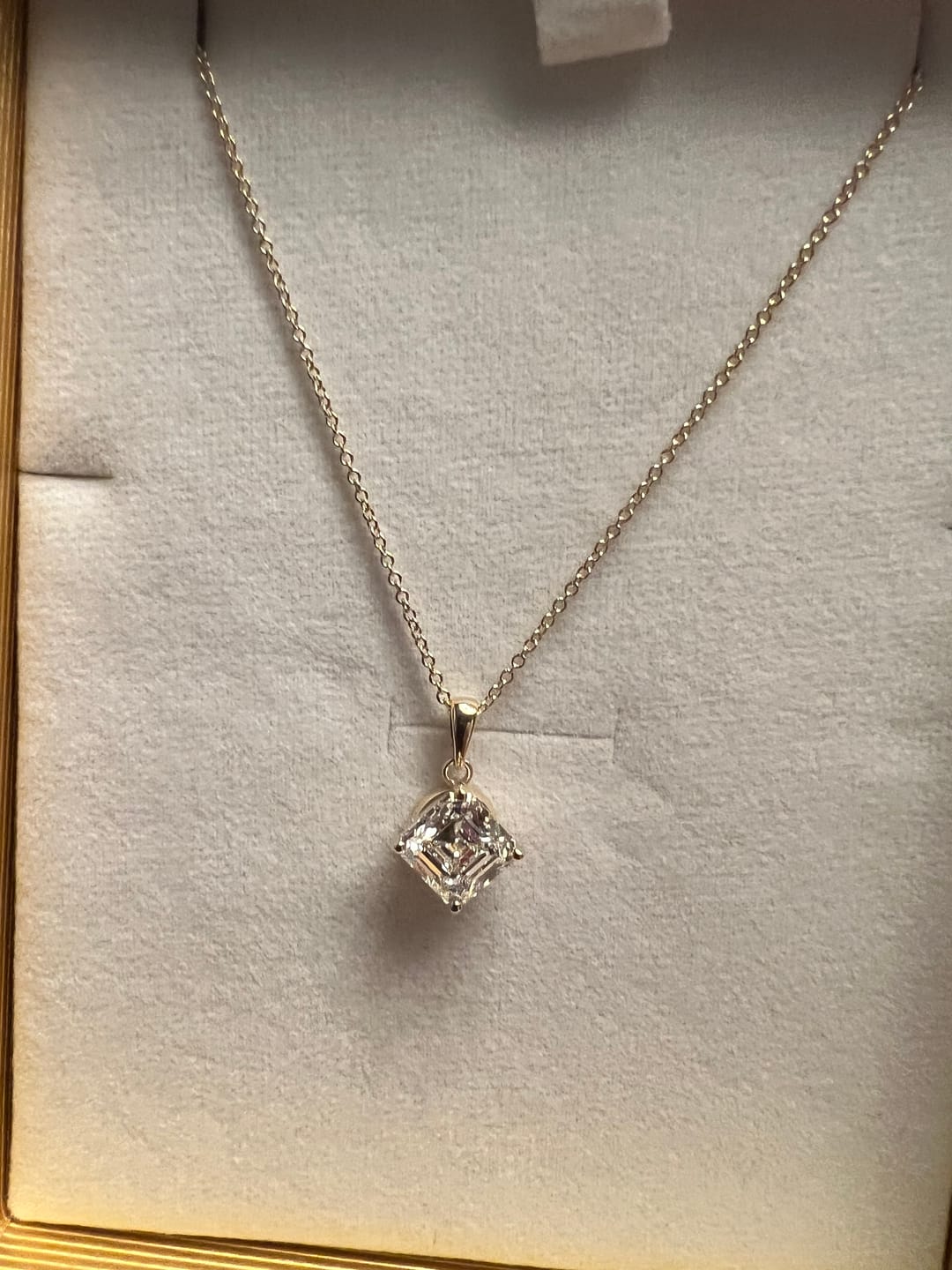 Customer photo review of Lab-Grown Diamond Bible Necklace - Square Emerald