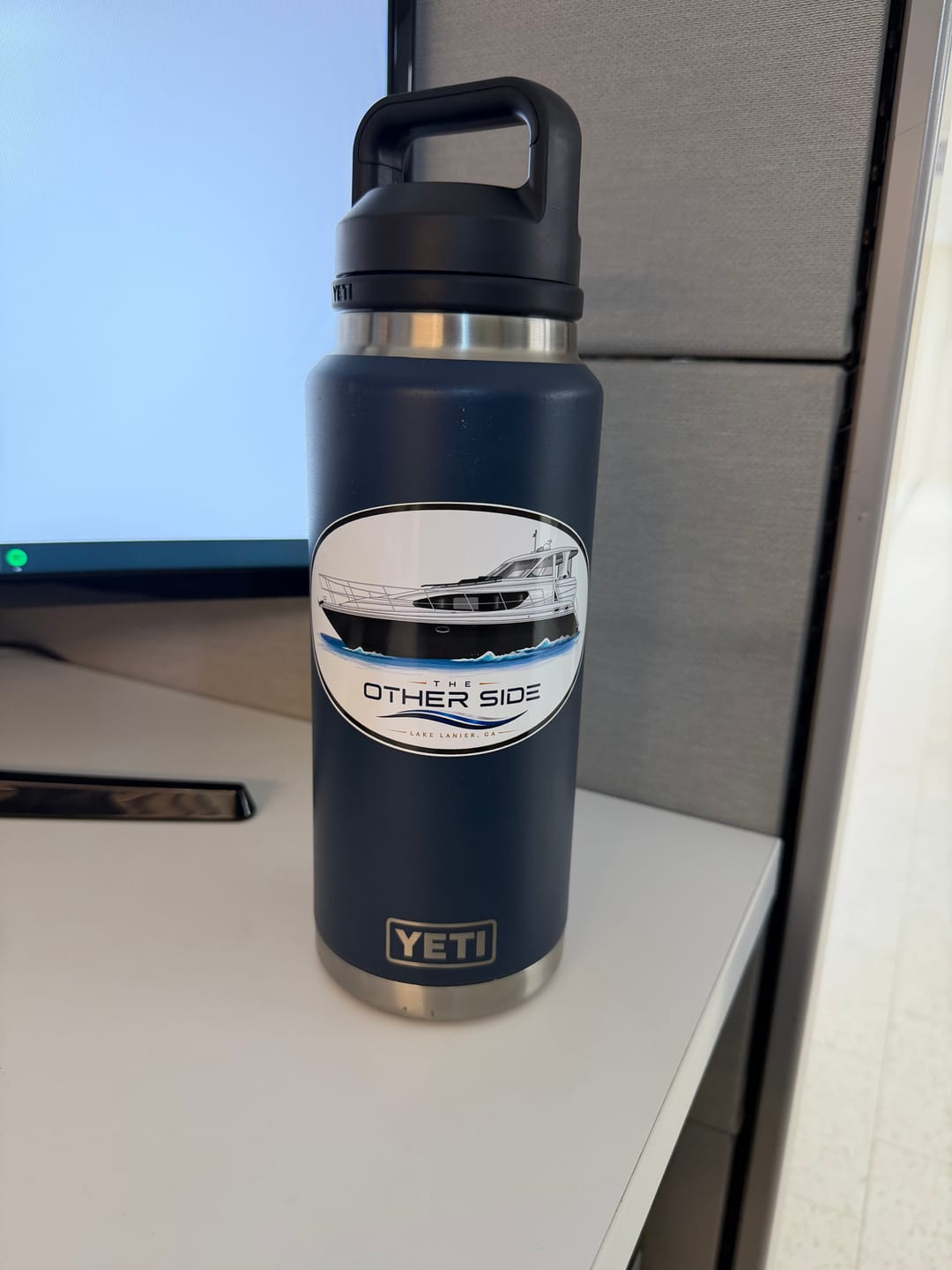 Customer photo review of Custom Oval Boat Stickers