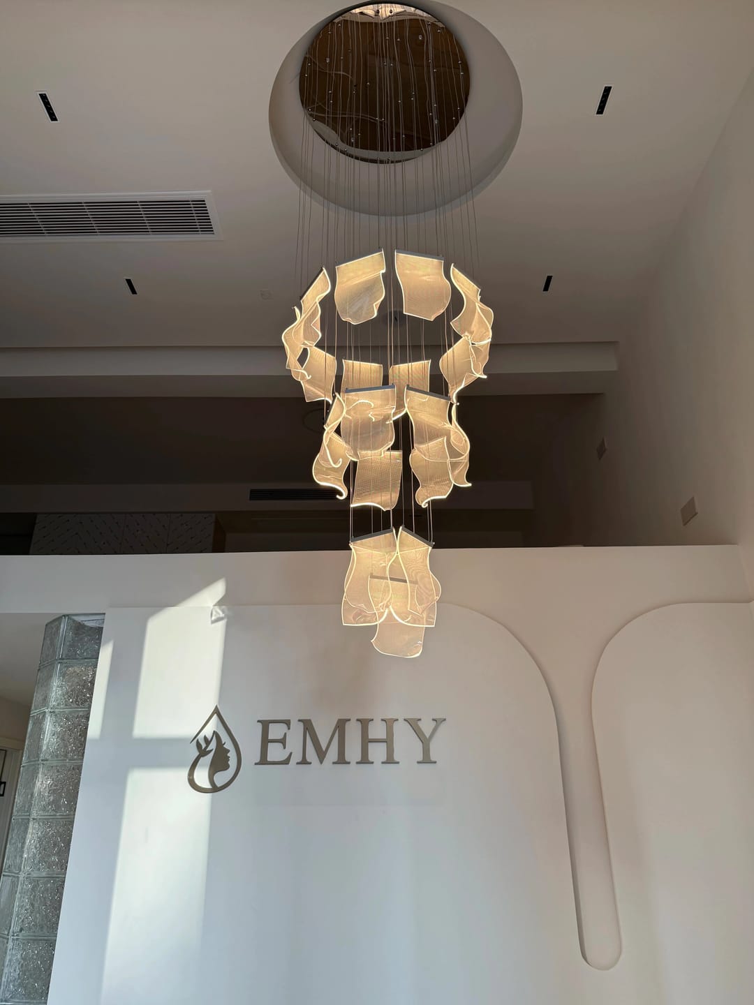 Customer photo review of Large Clear Acrylic Flowing Wave Chandelier