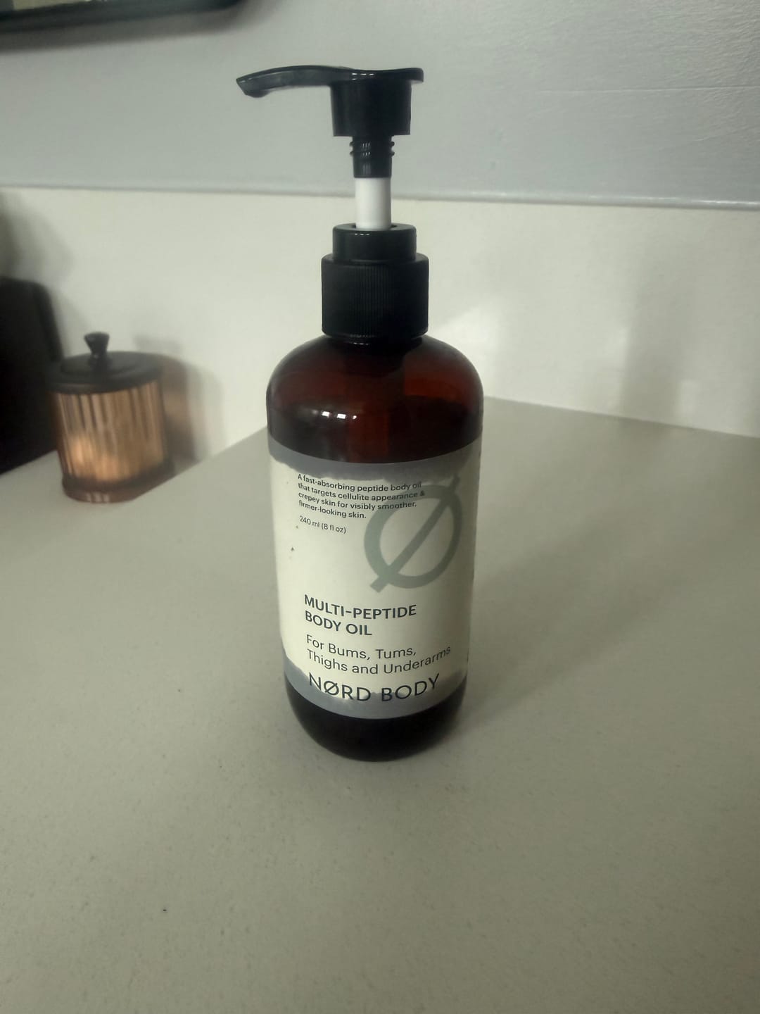 Customer photo review of NØRD BODY Peptide Body Oil