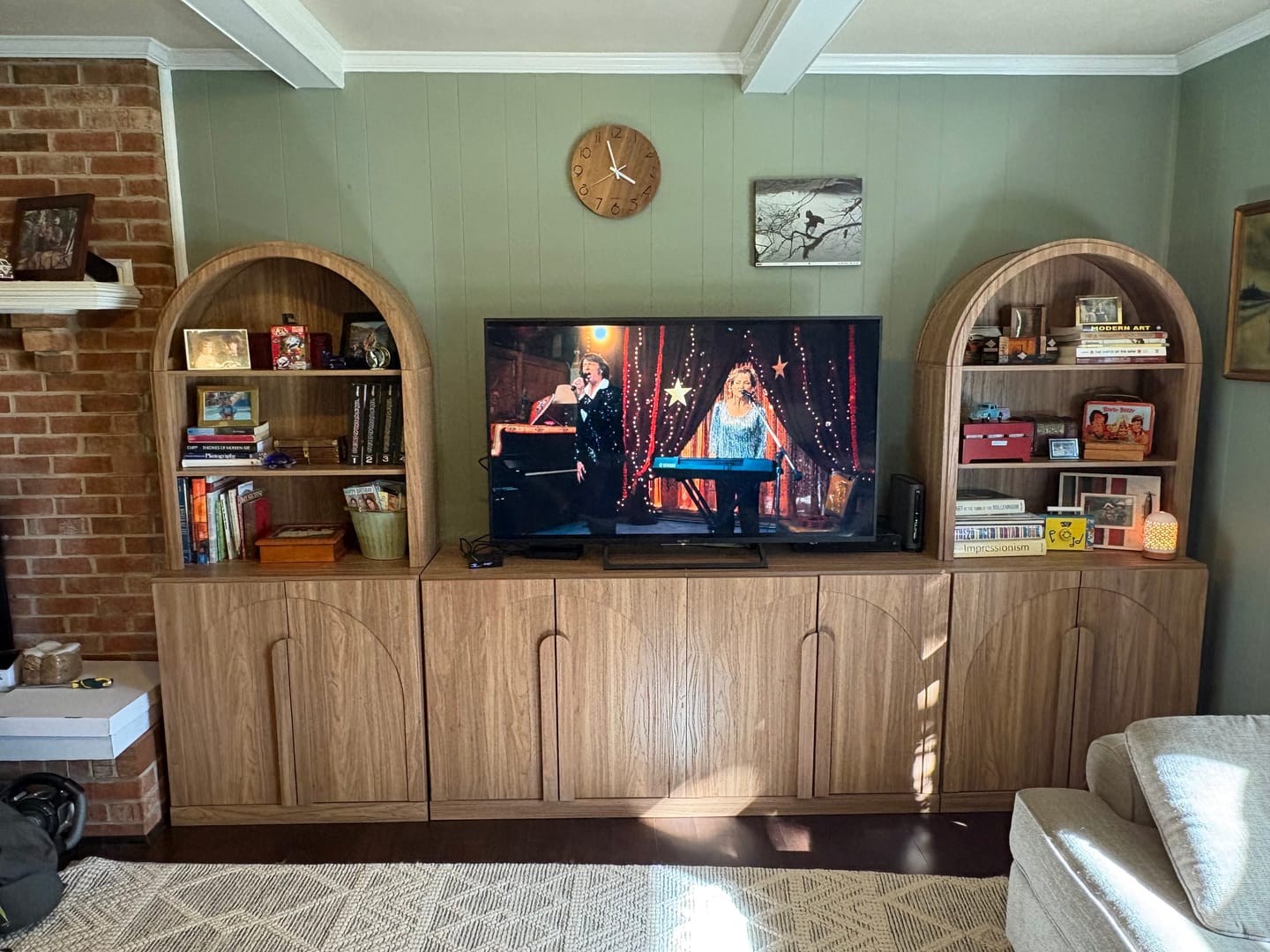 Customer photo review of Bijou 71" Tall Wood Door Bookcase Cabinet