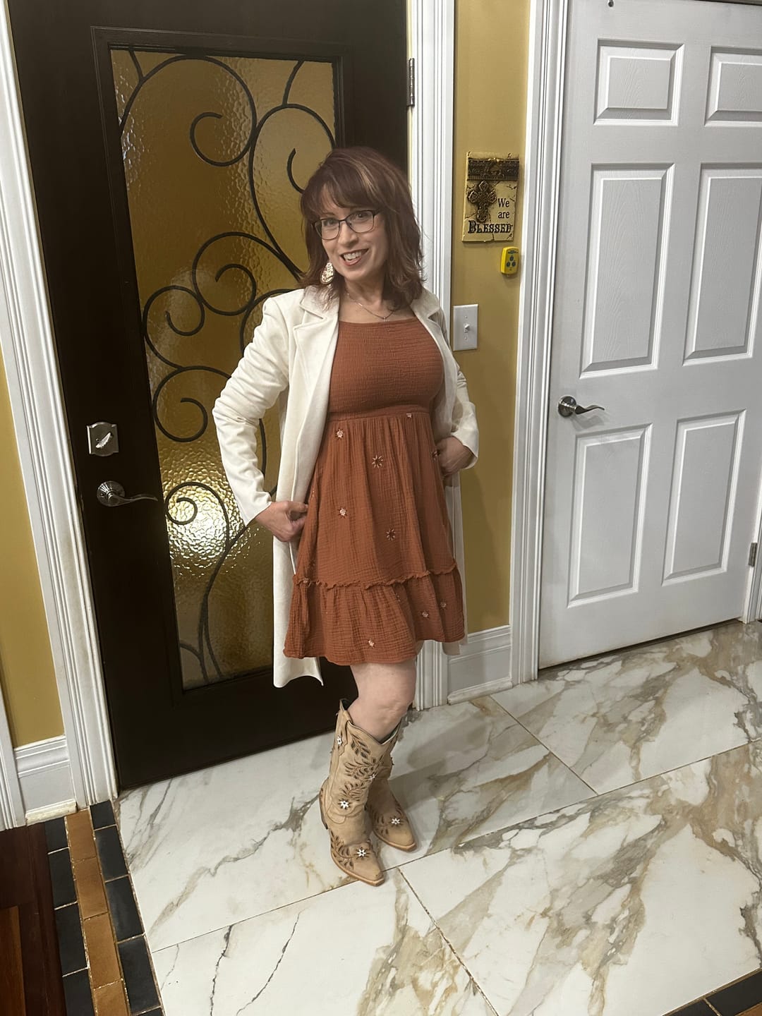 Customer photo review of Women's Floral Day Tall Western Boots - Z5429