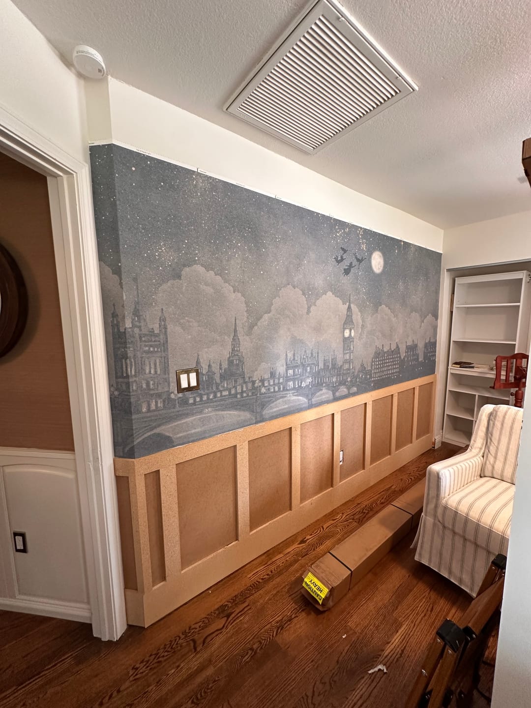 Customer photo review of Neverland Midnight Blue - Navy London Skyline Wallpaper Mural