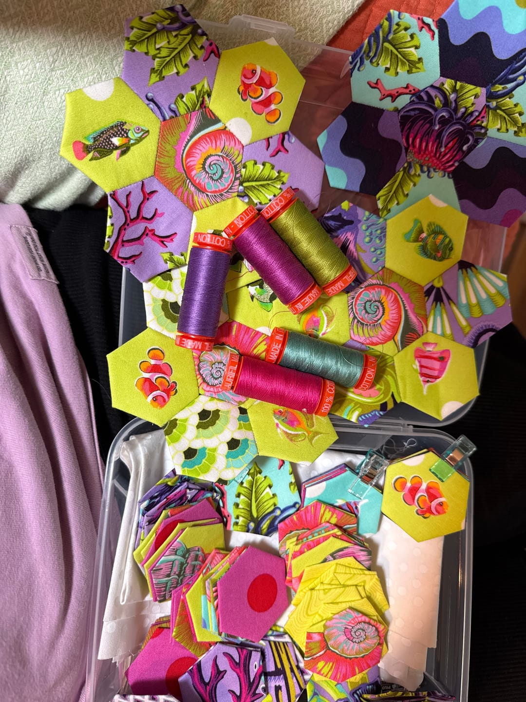 Customer photo review of Aurifil, Tula Pink Dragon's Breath 10 Spool Thread Collection