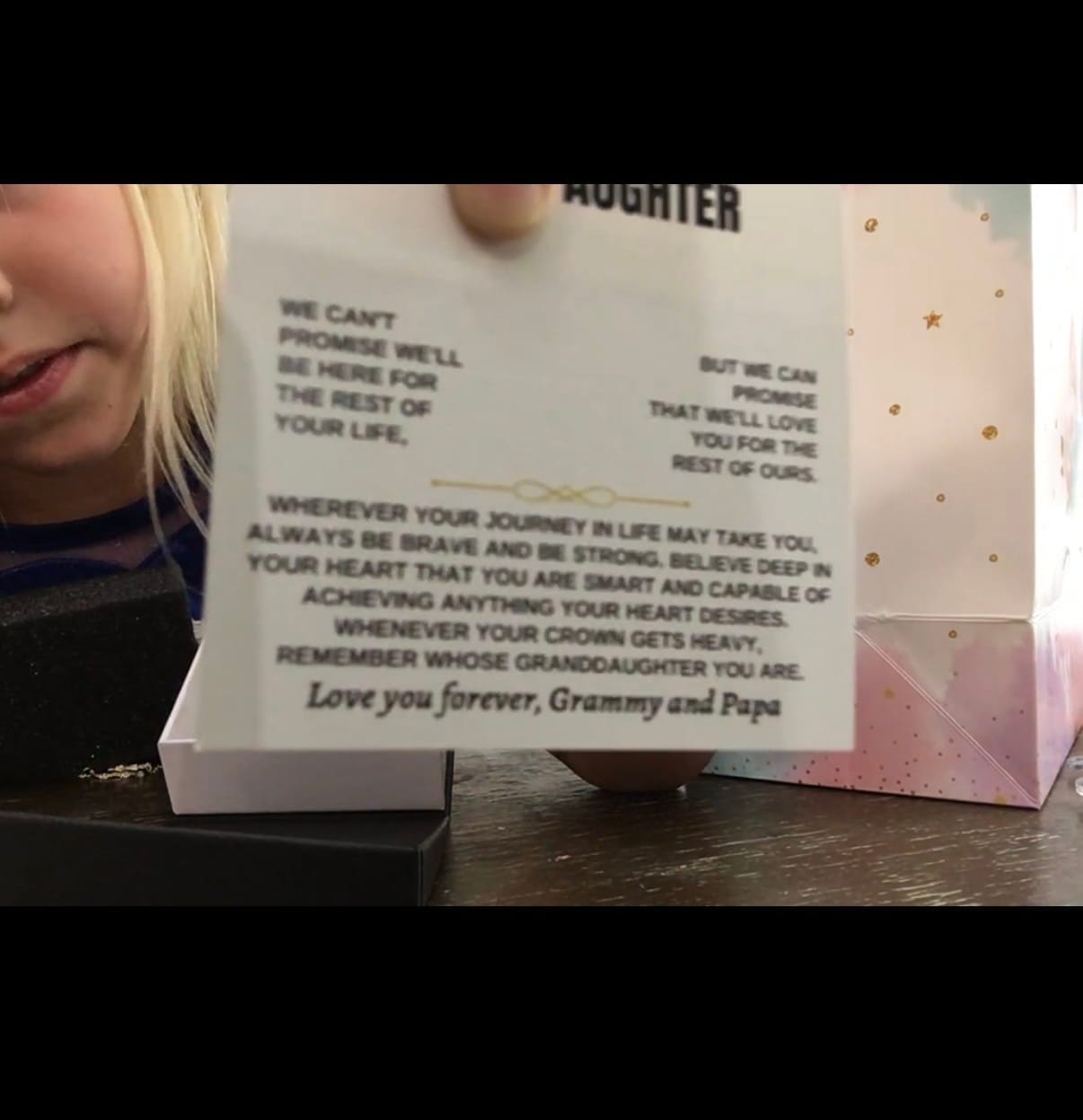 Customer photo review of Granddaughter Necklace from Grandpa - Interlocking Hearts CZ Pendant Gift