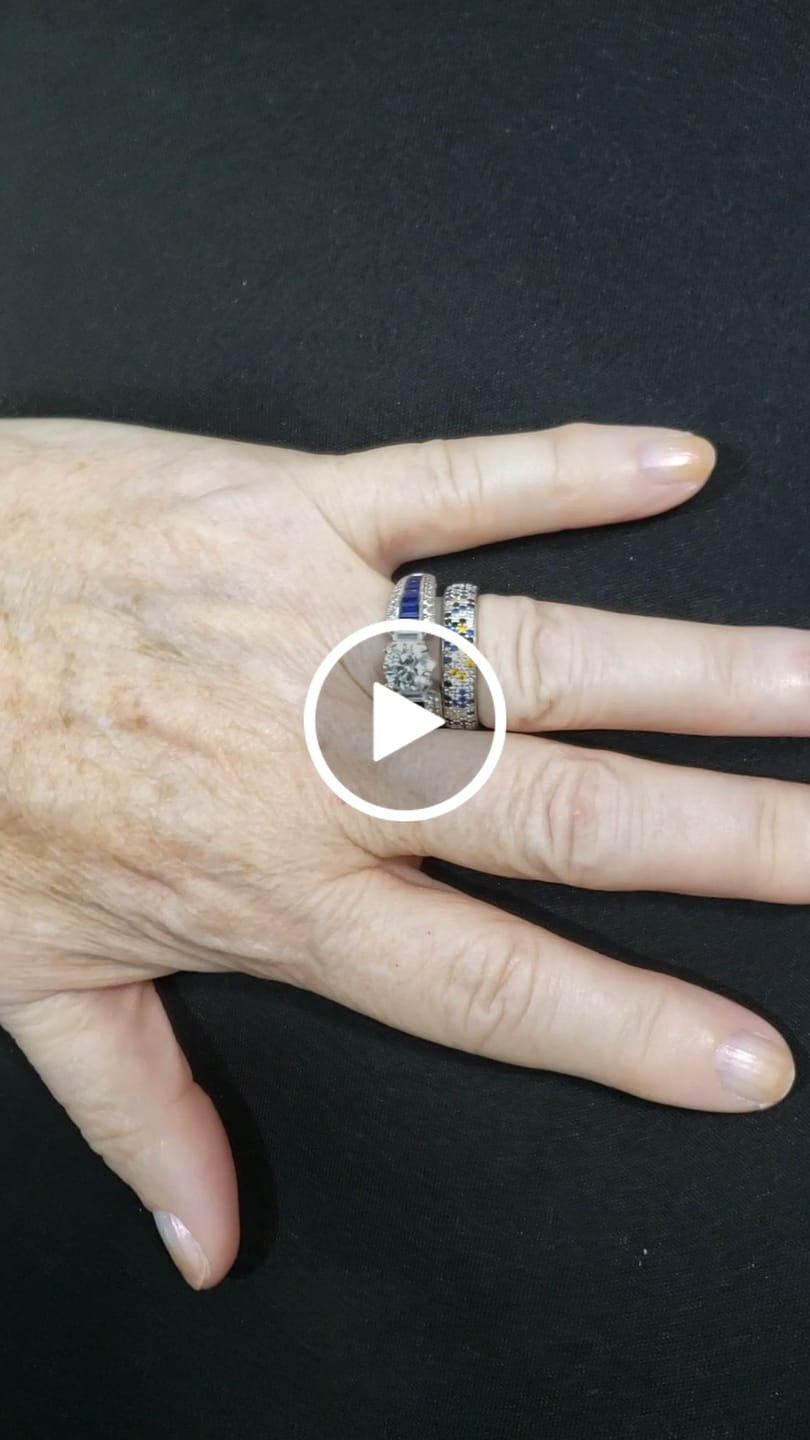 Customer video review of Starry Sky Inspired Cluster Colored Moissanite Wedding Band Ring
