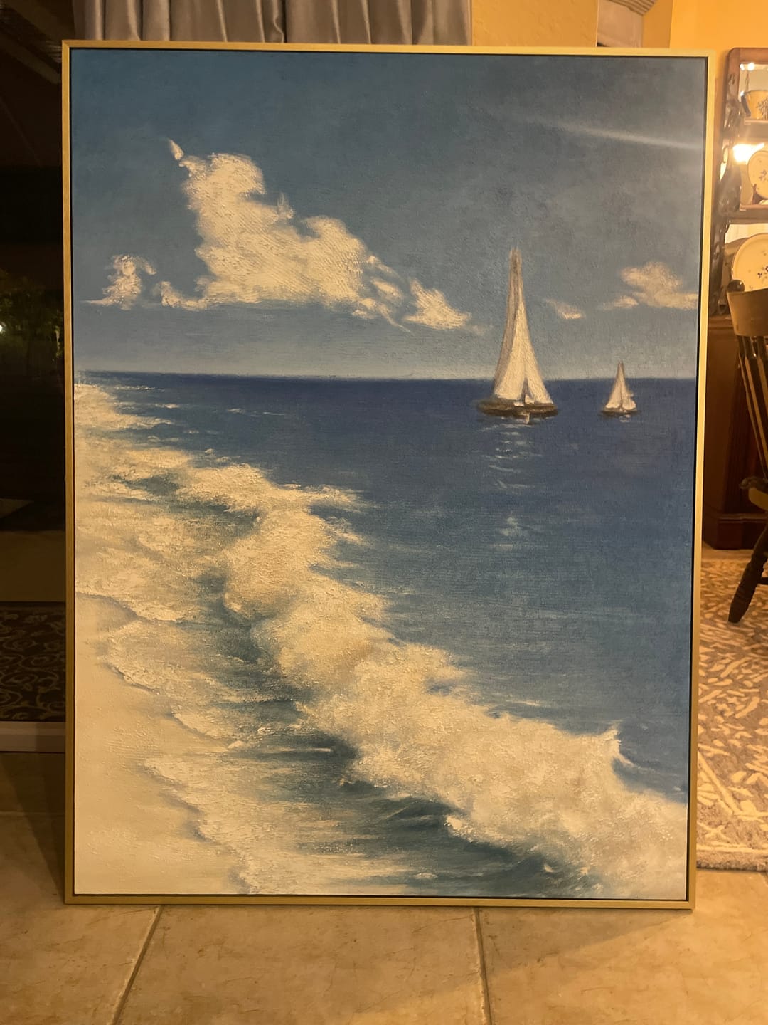 Customer photo review of #CL-Custom Ocean And Sky Abstract Textured Wall Art #OS161