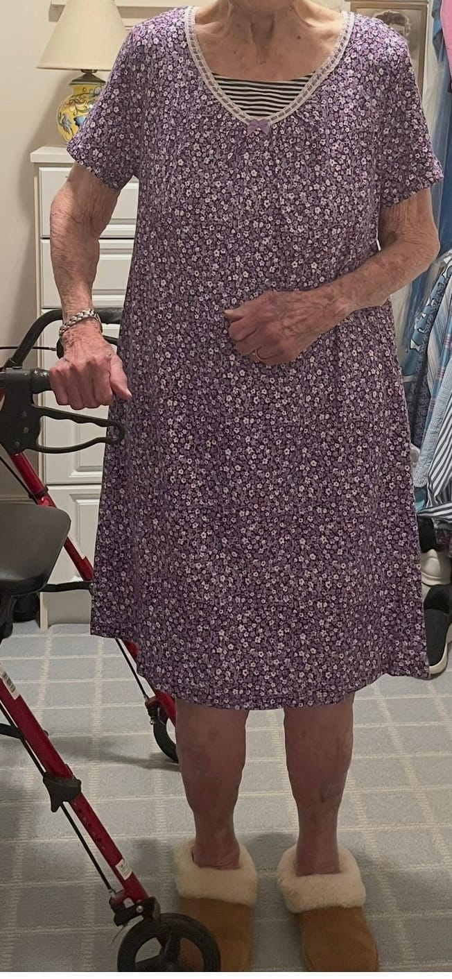 Customer photo review of Lilac Garden Short Sleeve Cotton Interlock Short Nightgown