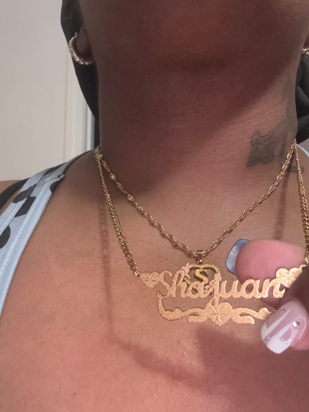 Customer photo review of Diamond Cut Lovely Heart Name Necklace