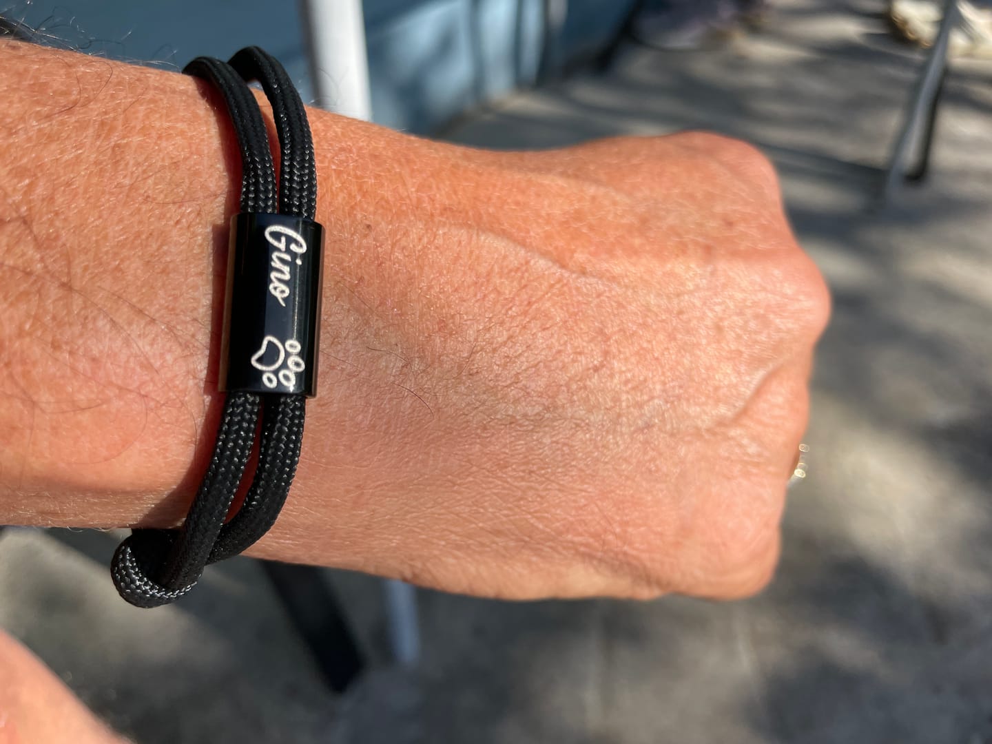 Customer photo review of Für dich - Personalisiertes Segeltau Armband mit Namen und Symbol unisex